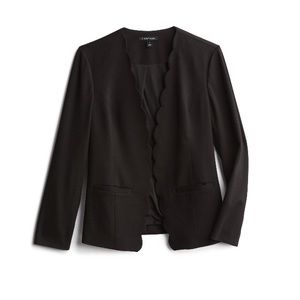 Black blazer with scalloped edging, fully lined